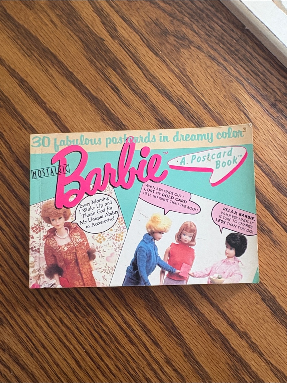 Barbie Postcard Book - Pink and Teal Collectible